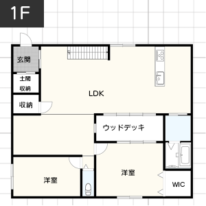 【ロフトはフリースペースとして活用】平屋30坪のおすすめ間取り例