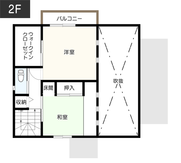 カフェ・飲食店の店舗兼住宅間取り例 2F