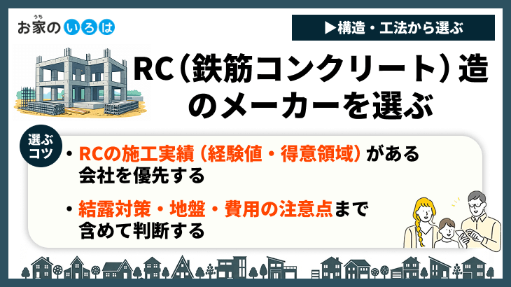 RC（鉄筋コンクリート）造のメーカーを選ぶ