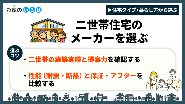 二世帯住宅のメーカーを選ぶ
