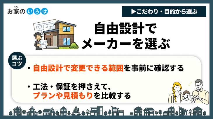自由設計でメーカーを選ぶ