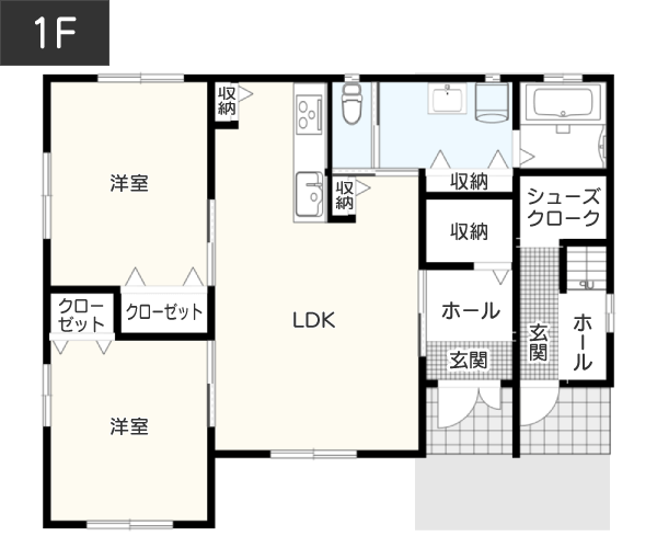 【3,500万円台】二世帯住宅の間取り 1F