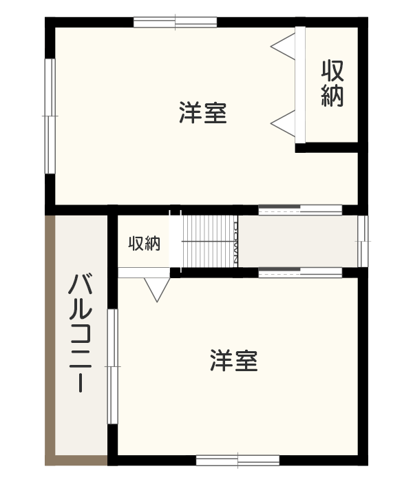 【1,000万～1,500万円以下】20坪の2階建て向けおすすめ間取り：2～4人暮らしにおすすめ　間取り図2