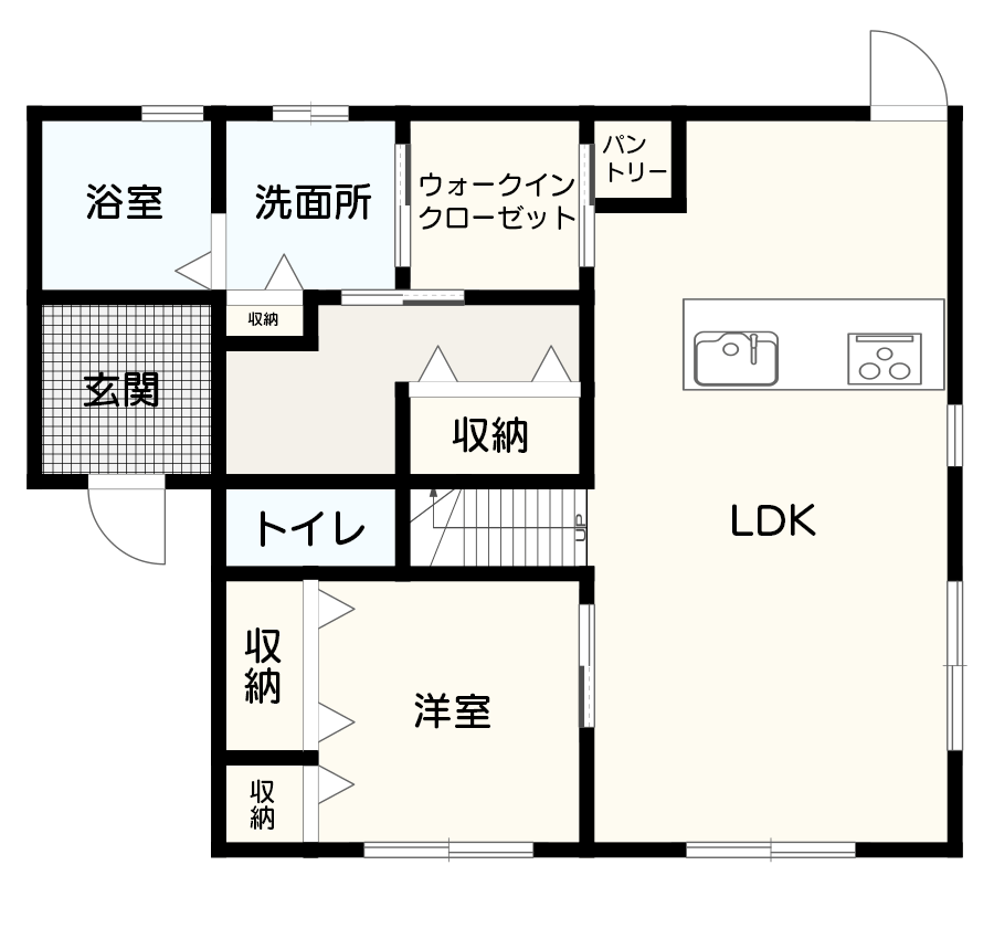 【1,500万～2,000万円以下】30坪の2階建て向けおすすめ間取り：4人暮らしにおすすめ　間取り図1