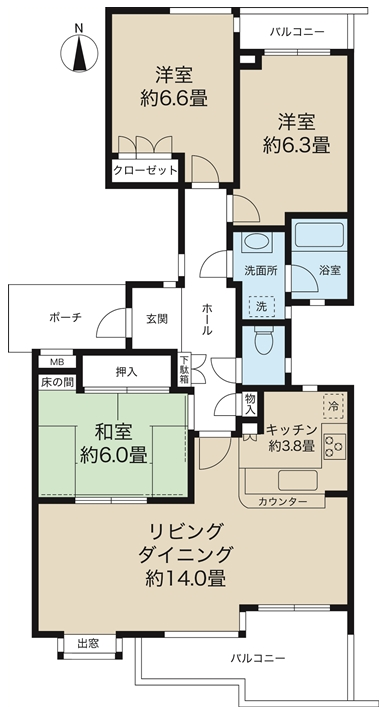 センターインの間取り
