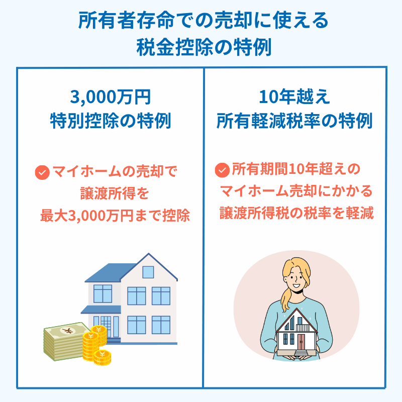 所有者存命での売却に使える税金控除の特例