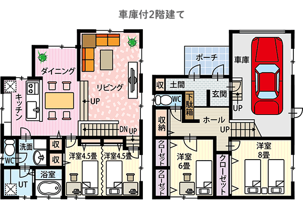 車庫付2階建て