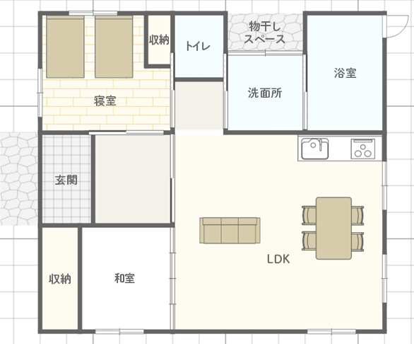 【20坪】の平屋間取りプラン