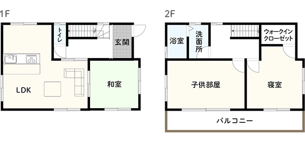 リビングを一直線に配置する