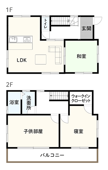 リビングを一直線に配置する