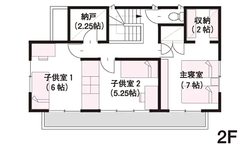 【低層住居専用地域など】建ぺい率30％、容積率60％の場合 2F