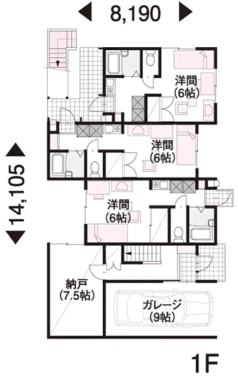 ビルトインガレージを活用する 1F