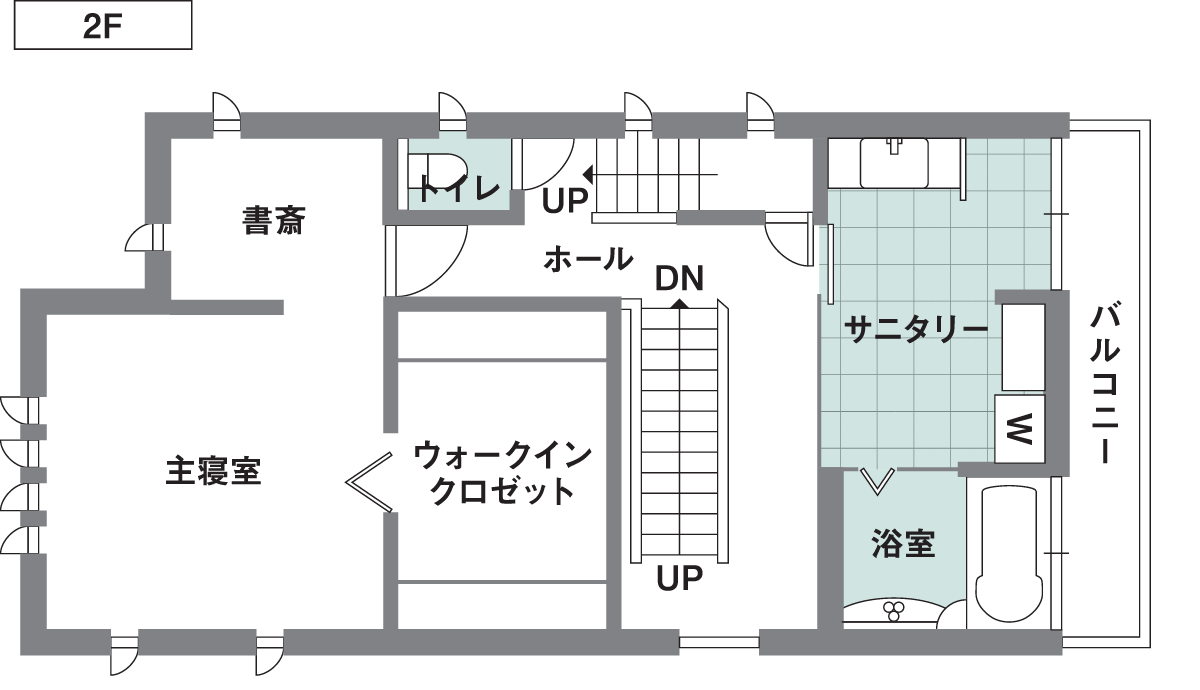 CASE.01｜３階建ての実例・間取り集｜セキスイハイムの３階建て 2F