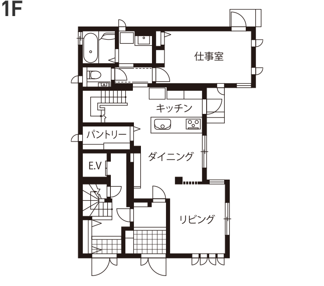 3階建ての完全分離の二世帯住宅 1F | 建築実例 | セキスイハイム