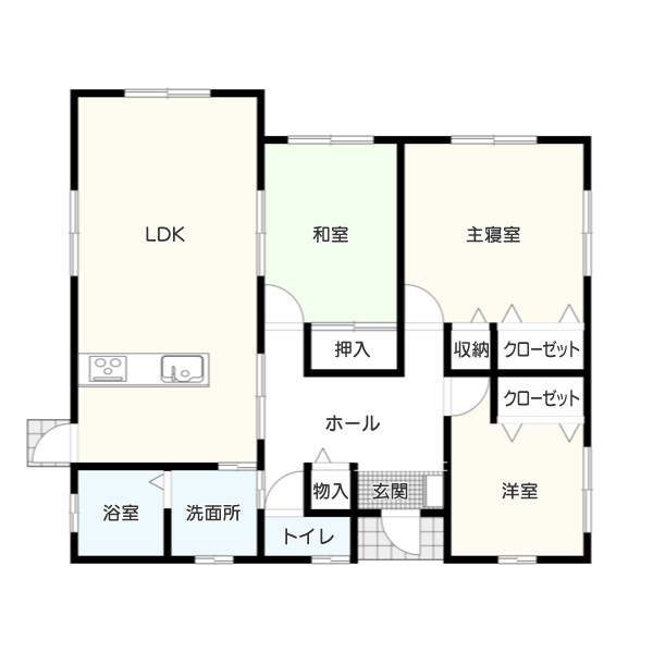 坪単価50万で建てる「開放感ある平屋」のイメージ