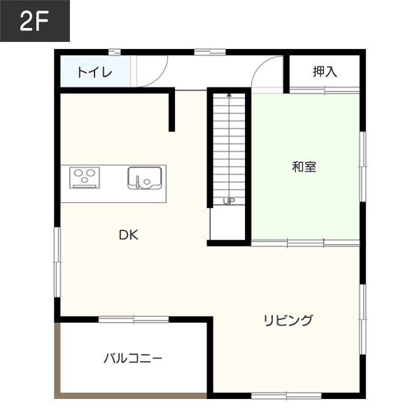 【3階建て】5LDK：50坪の間取り2F