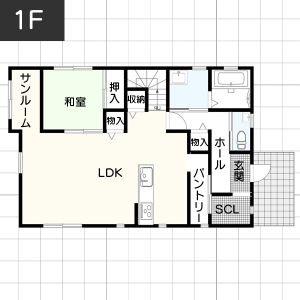 【35坪台】サンルームの間取り例