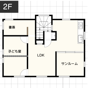 【35坪台】サンルームの間取り例2