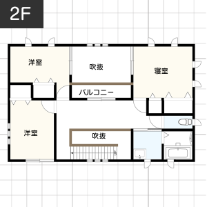 【40坪台】パティオ（コートハウス）の間取り2F