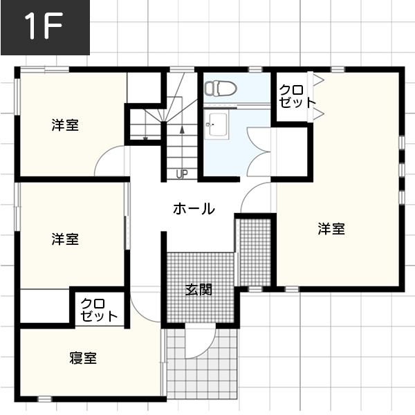 【40坪台】リビング横で「非日常感を味わう暮らし」間取り　1階　例