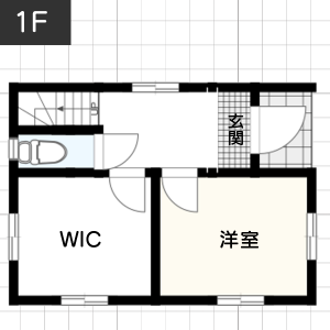 【狭小地】注文住宅の間取り例1F