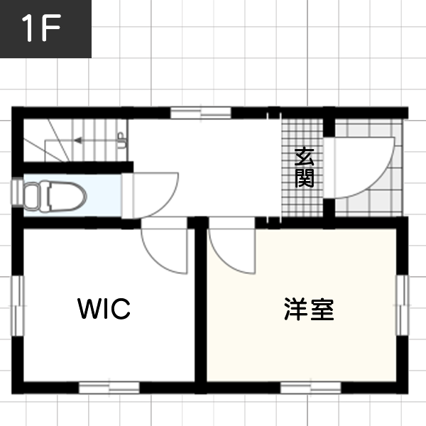 敷地面積18坪に作った狭小住宅　1F　間取り図