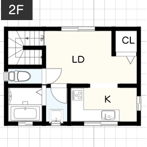 【狭小地】注文住宅の間取り例2F