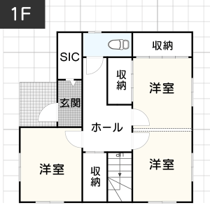 【2,000万円代】旗竿地の間取り例