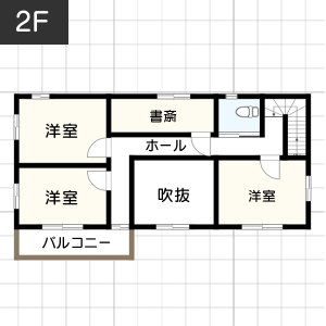 【旗竿地】注文住宅の間取り例2F