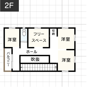 【38.2坪】旗竿地の間取り例