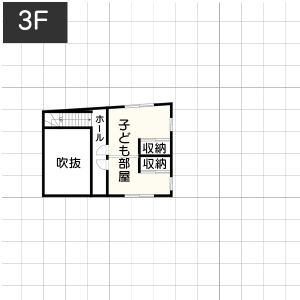 【3階建て】旗竿地の間取り例