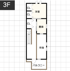 たっぷり収納できる間取り例　3F