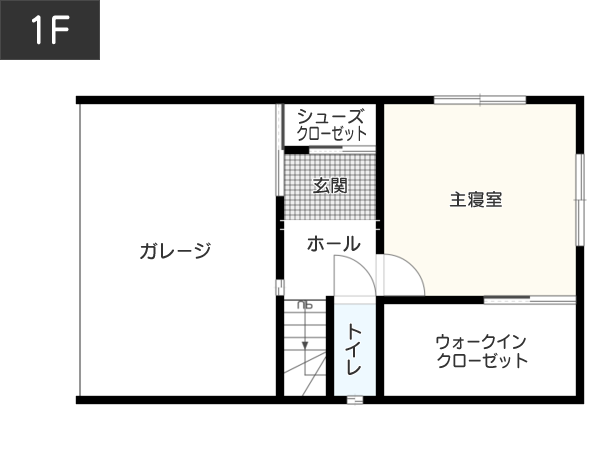 【3階建て】4LDK：50坪の間取り1F