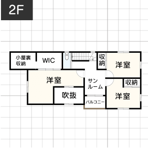 【30坪台】インナーバルコニーの間取り例