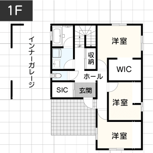 【45坪台】インナーバルコニーの間取り例