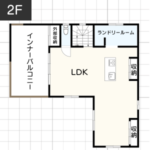 【45坪台】インナーバルコニーの間取り例