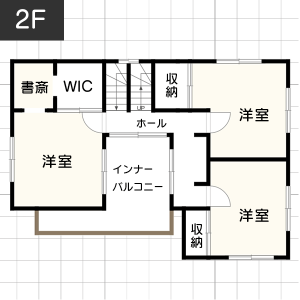 【40坪台】インナーバルコニーの間取り例