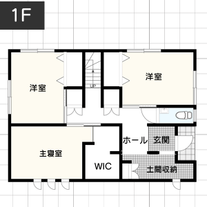 【3LDK】2階建ての間取り1階