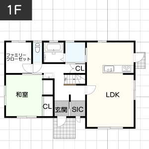 1-1.【完全同居型】二世帯住宅の間取り例