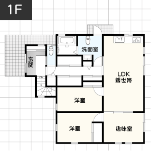 【60坪台】二世帯住宅の間取り例