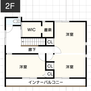 【25坪台】書斎のある間取り例