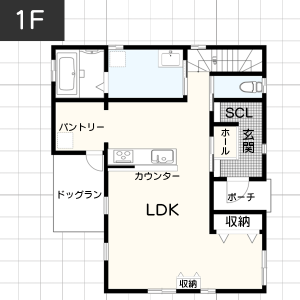 【30坪台】パントリーの間取り例