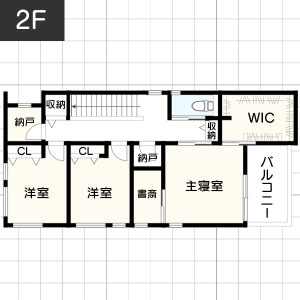 【35坪台】カウンターキッチンのある間取り例