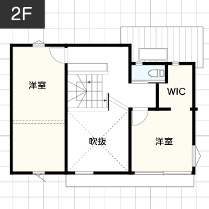 【30坪台】カウンターキッチンのある間取り例