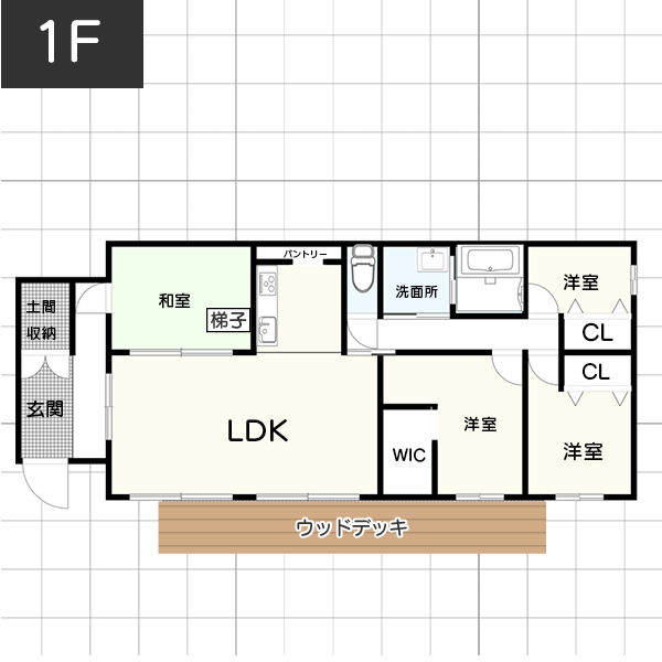 【収納スペースに困らない】平屋35坪のおすすめ間取り例