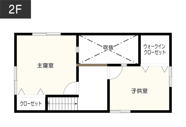 開放感が心地良い！玄関土間のある間取り例2F