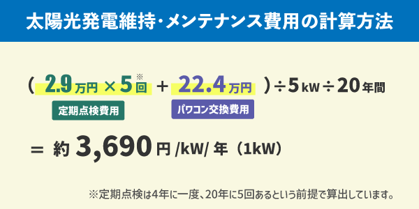 太陽光発電維持・メンテナンス費用の計算方法