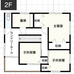 【正方形】注文住宅の間取り例2F