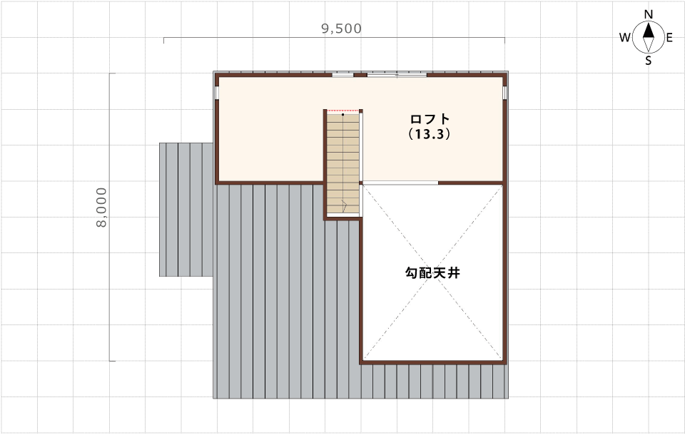 1,000万円以下の家の間取り事例2F