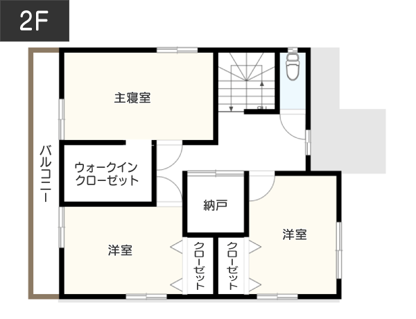 【35坪台】プロが練習できるスタジオレベルの防音室がある間取り 2F